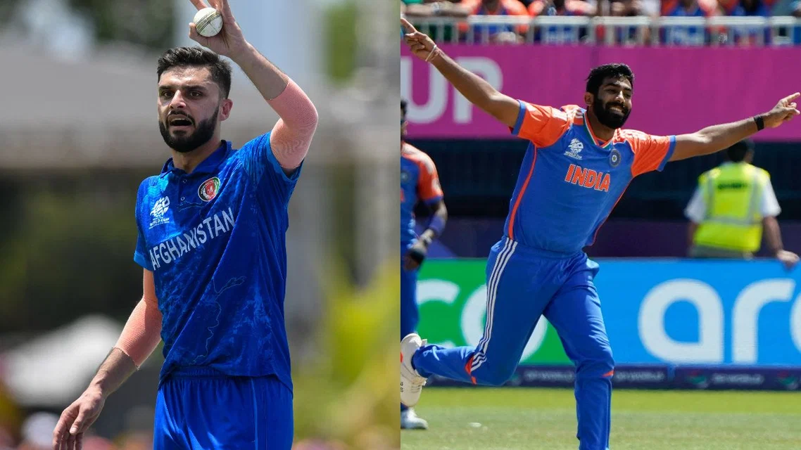 Fazalhaq Farooqi (L) and Jasprit Bumrah (R) (Source: AFP)&nbsp;