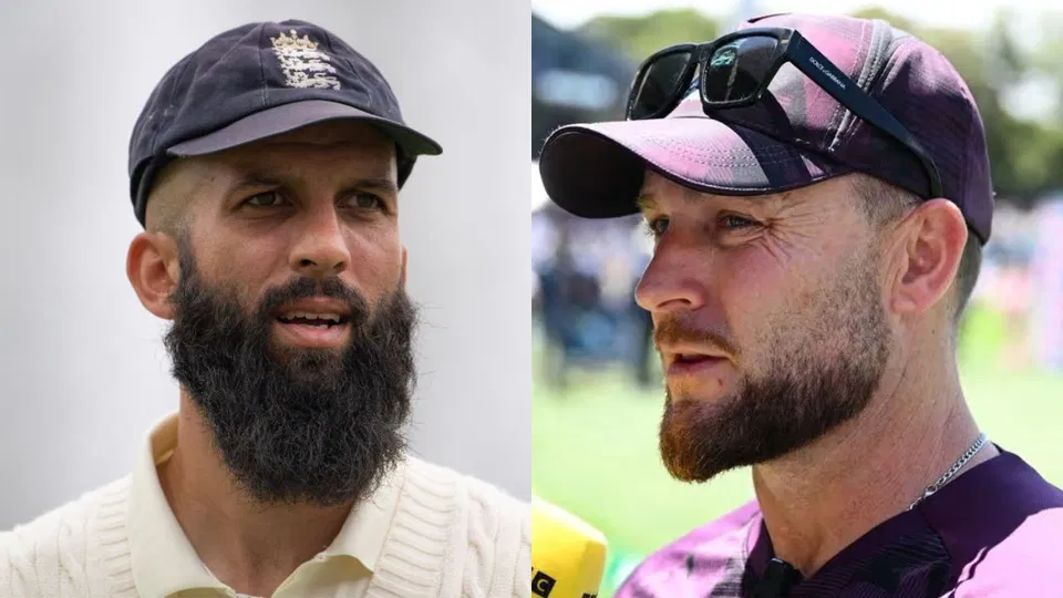 मोईन अली और ब्रेंडन मैकुलम [स्रोत: @crickethub_pk, @MirrorSport/x]