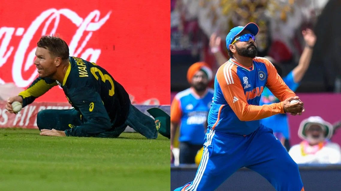 David Warner (L) and Rohit Sharma (R) (Source: AFP)