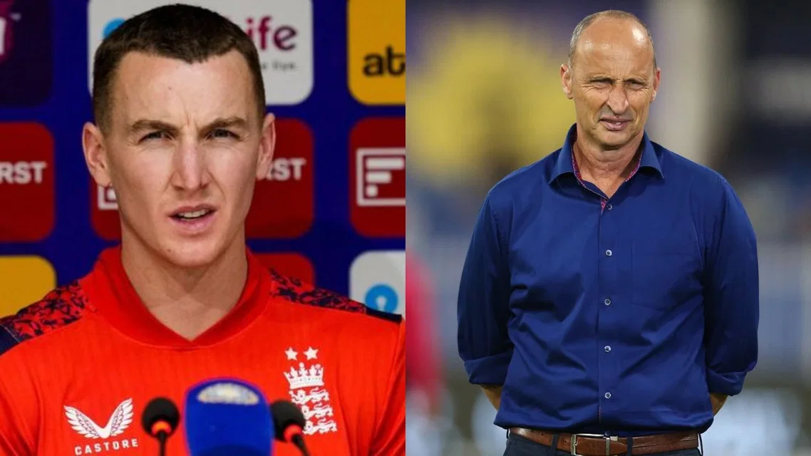 Harry Brook, Nasser Hussain. Image Credits: X