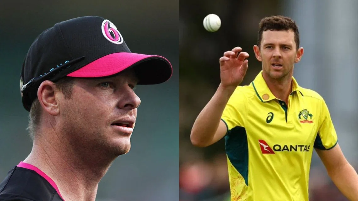 Steve Smith and Josh Hazlewood [Source: @imadkhanumarzai/x]