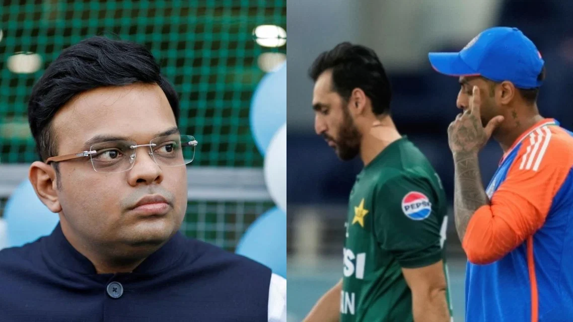 Jay Shah Suryakumar Yadav Salman Agha. Image Credits: X