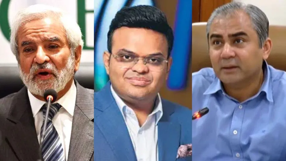 एहसान मनी जय शाह और मोहसिन नकवी [स्रोत: X]