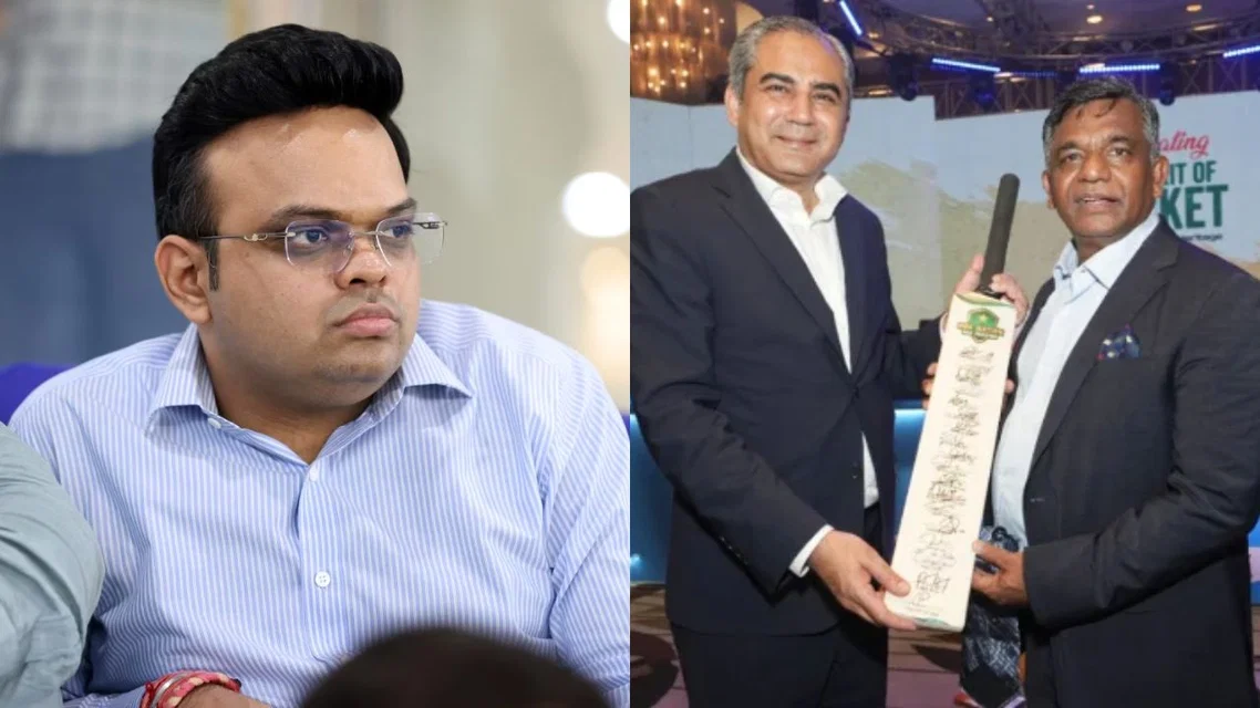 Jay Shah in left with Mohsin Naqvi and Aminul Islam in right [Source: X]