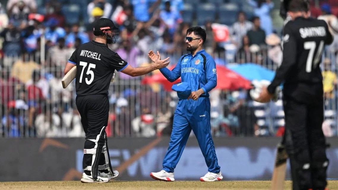 New Zealand chase down record total in T20 WC match vs AFG [Source: AFP Photo]
