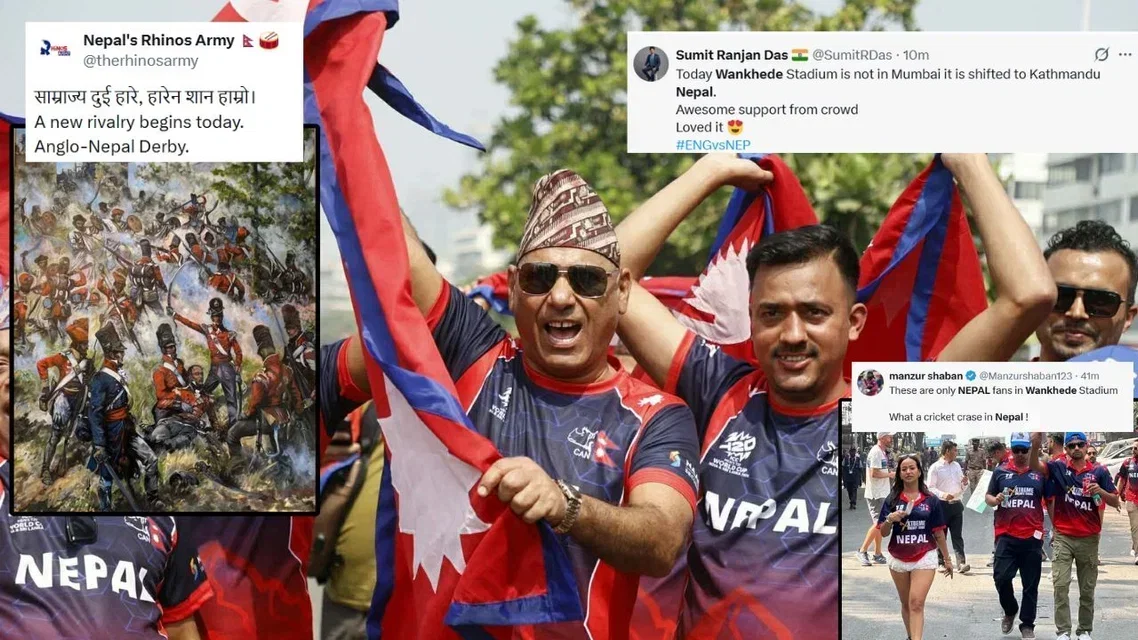 Nepal fan base craze takes over at Wankhede Stadium [Source: X]