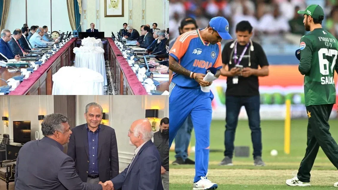 Shehbaz Sharif Mohsin Naqvi Suryakumar Yadav Salman Agha. Image Credits: X