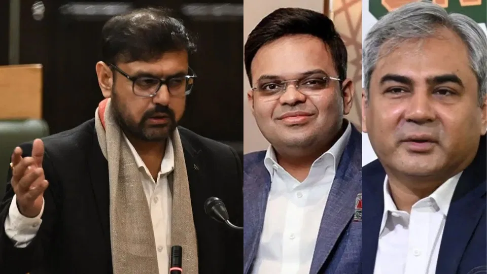 सतीश शर्मा, जय शाह और मोहसिन नक़वी [X]