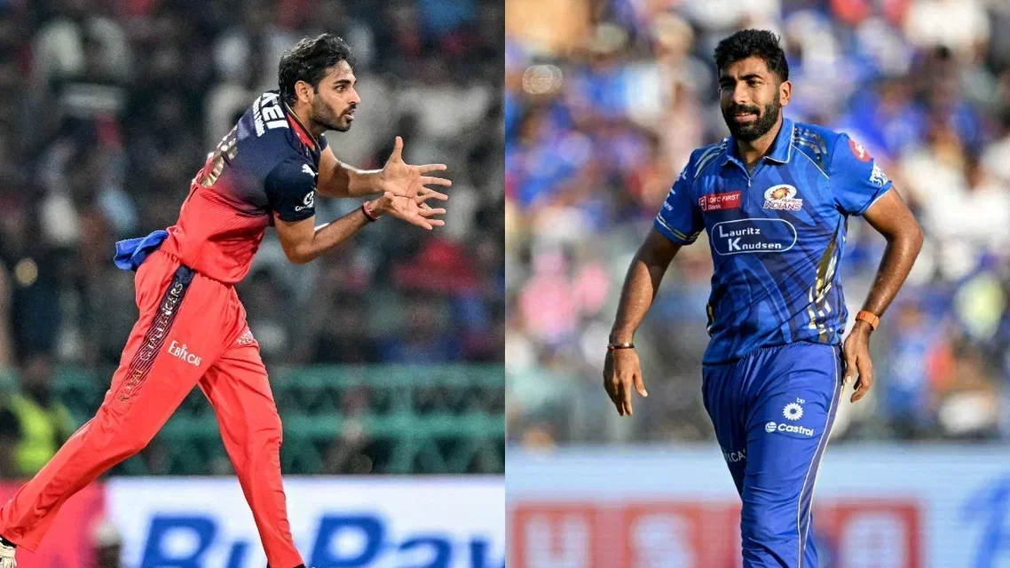 Bhuvneshwar Kumar (L) and Jasprit Bumrah (R) (Source: AFP)&nbsp;