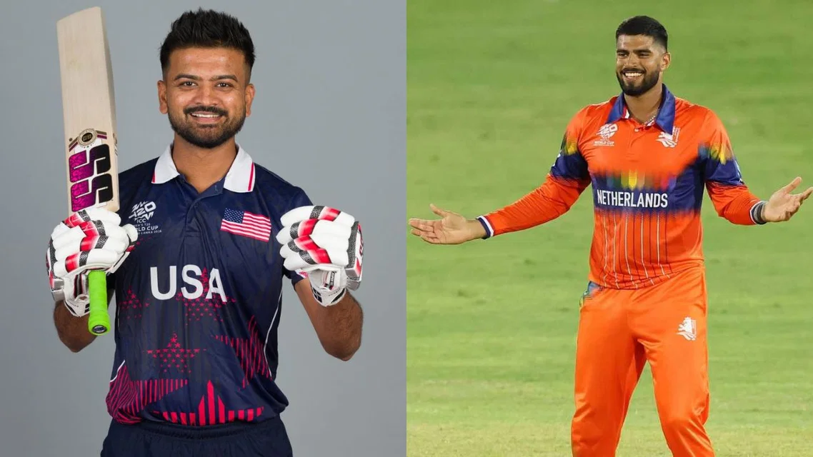 USA vs NED where to watch the match (Source: @T20WorldCup/x.com, @PBBrom/x.com)