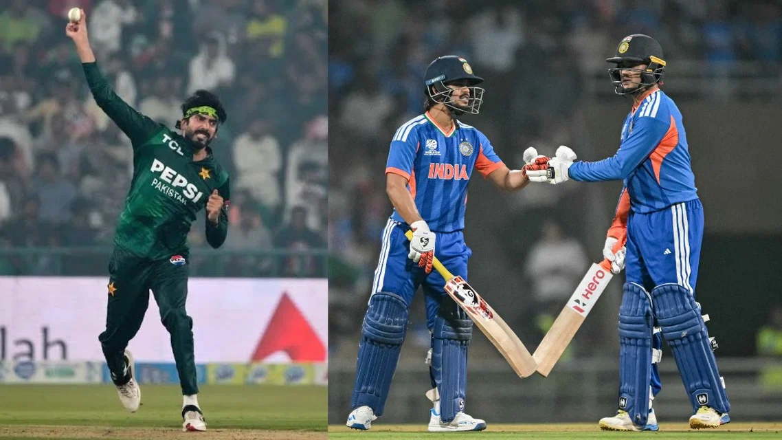 IND vs PAK: Usman Tariq vs Indian batters (Source: AFP)