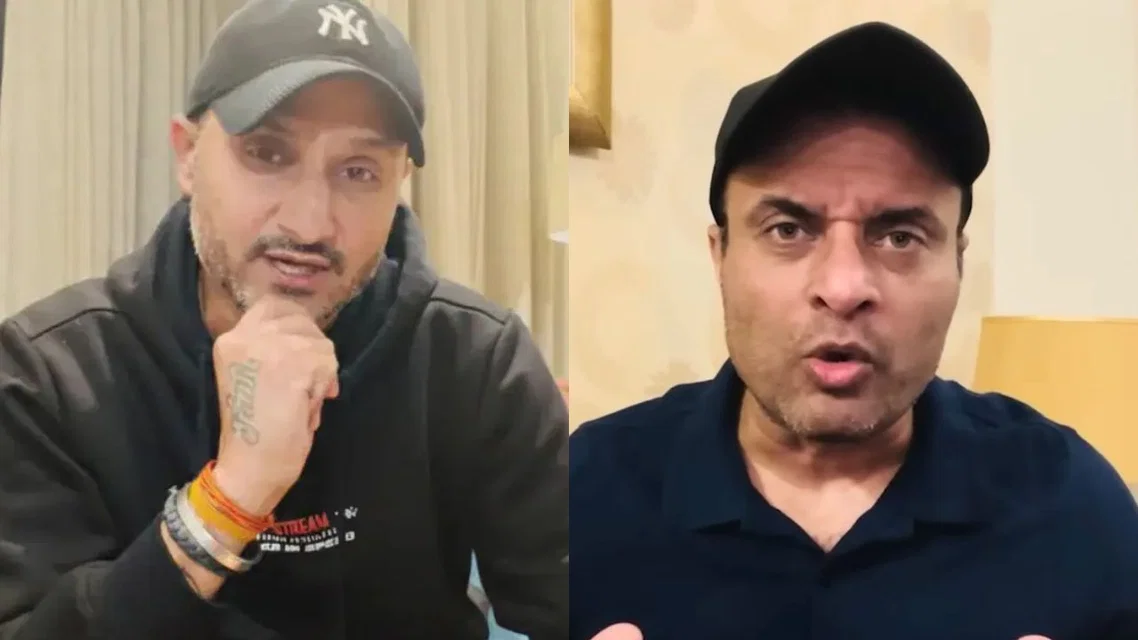 Harbhajan Singh threatens Tanvir [Source: @harbhajanturbanatorsingh996/YT, @Ik80818114/x]