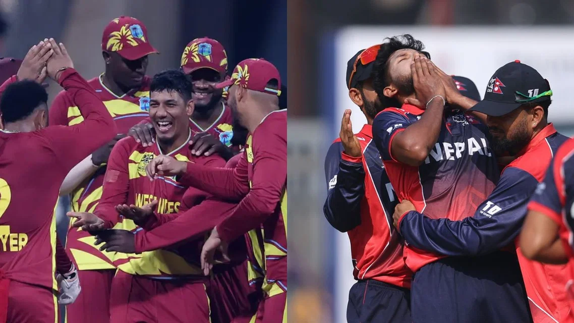 WI vs NEP Prediction Match 25. [Source - @icc/x/AFP Photos