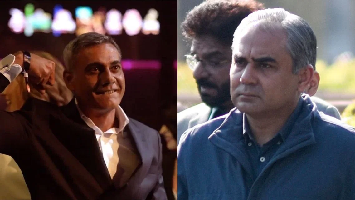 PSL Team Owner Fawad Sarwar with PCB Chief Mohsin Naqvi. Image Credits: X