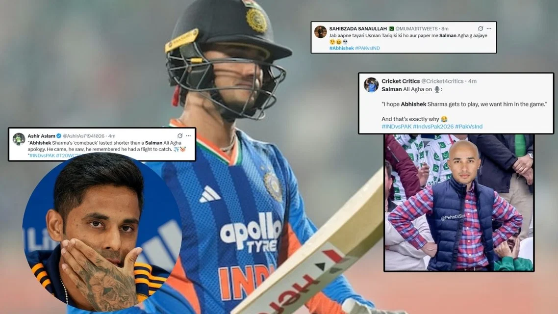 Abhishek Sharma dismissed for a duck [Source: X]