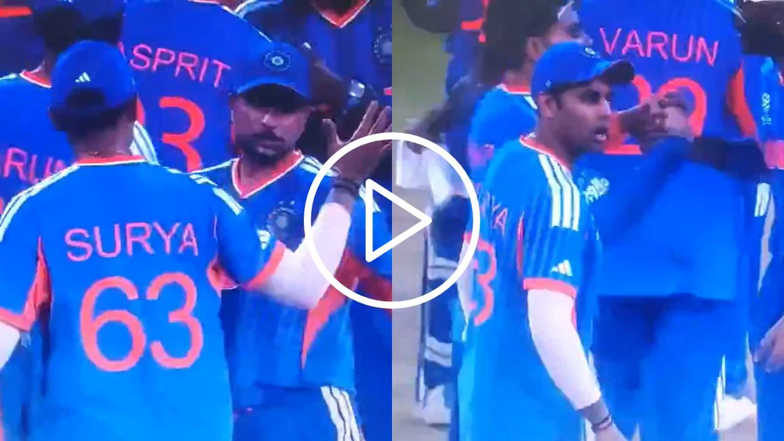 Suryakumar Yadav pushes away Kuldeep Yadav [Source: X]