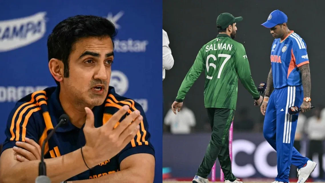 Gautam Gambhir Salman Ali Agha Suryakumar Yadav. Image Credits: X