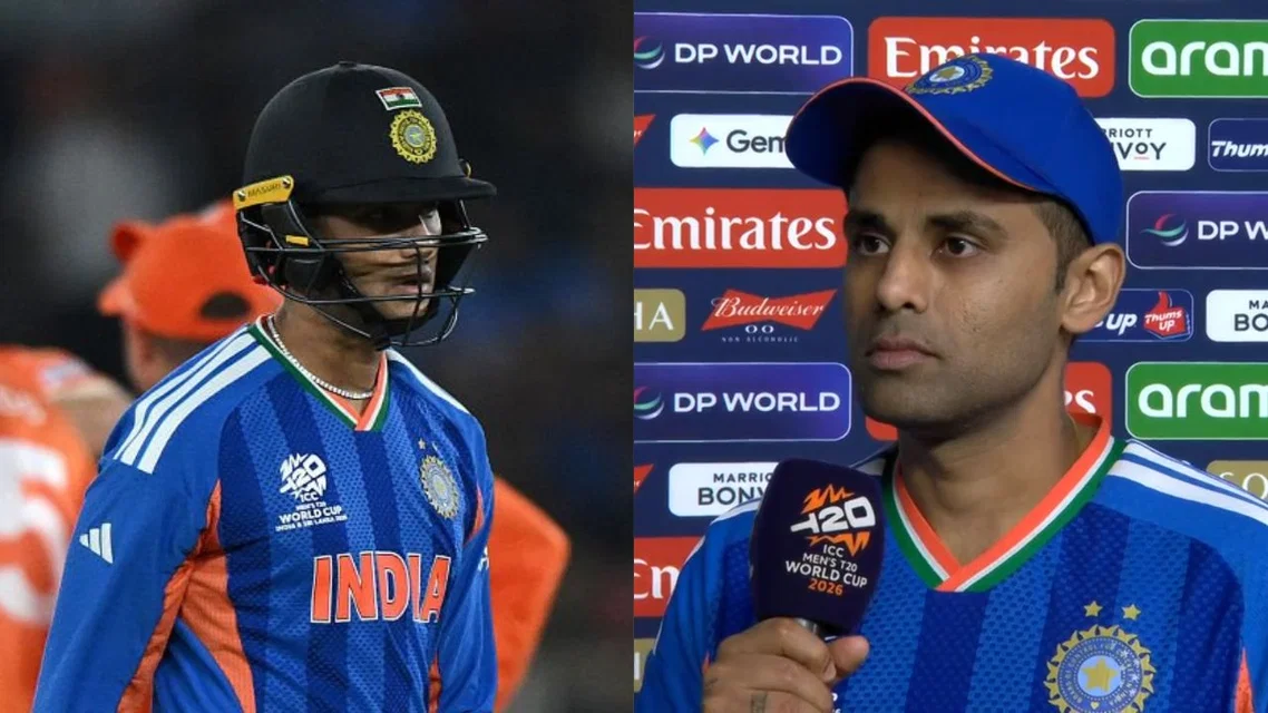 Suryakumar indirectly urges Abhishek Sharma to step up. [Source - AFP/ICC]