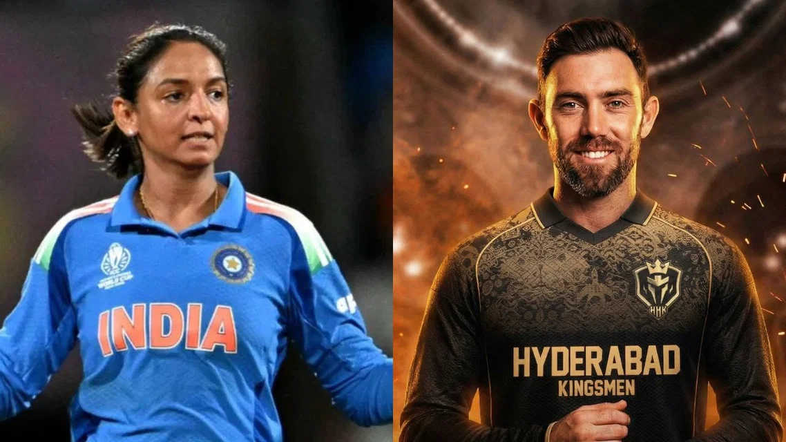 Harmanpreet Kaur and Glenn Maxwell [Source: AFP, @HHKingsmen/x]