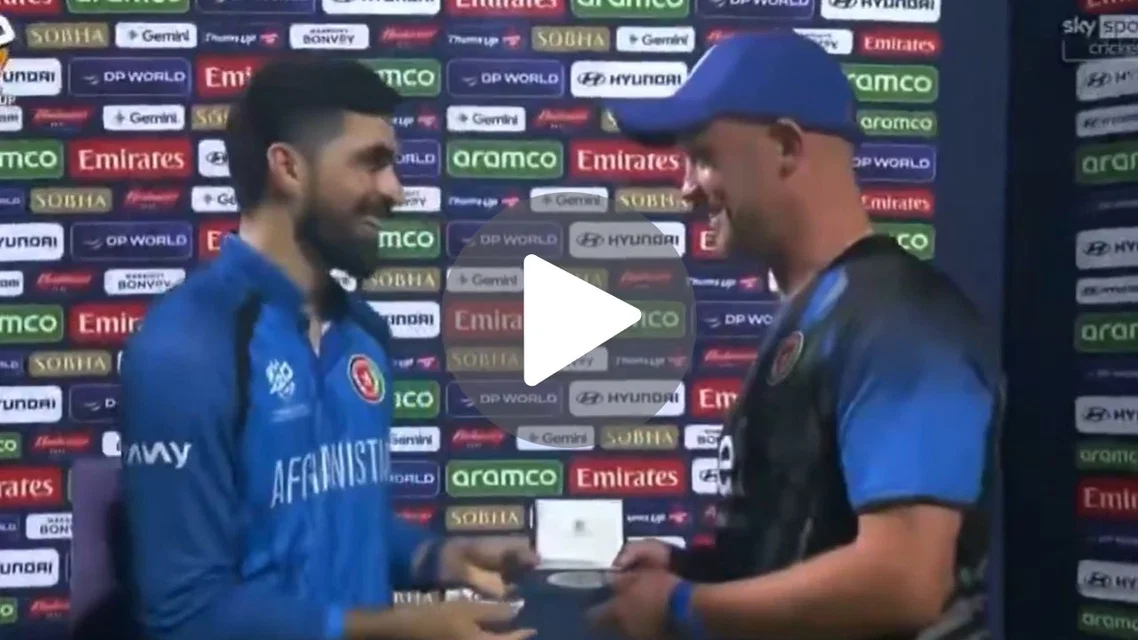 Ibrahim Zadran tributes Jonathan Trott [Source: @bashir_gharwall/x]