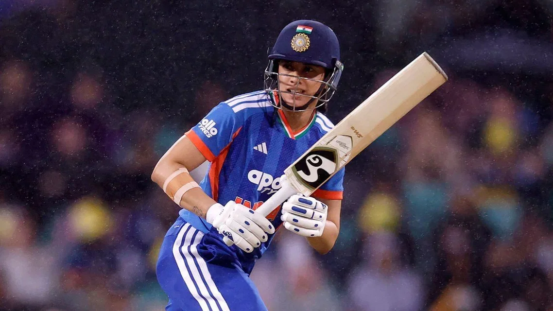 Smriti Mandhana for India. [Source - AFP Photos]