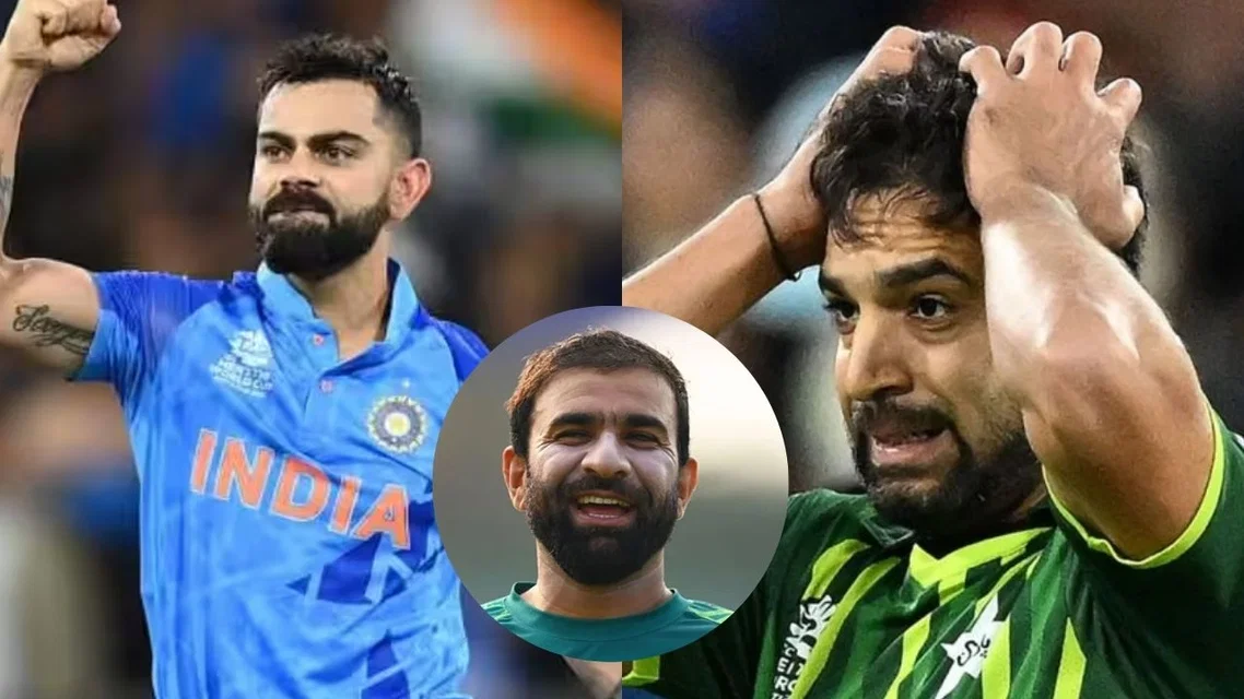 Virat Kohli Iftikhar Ahmed and Haris Rauf [Source: X]