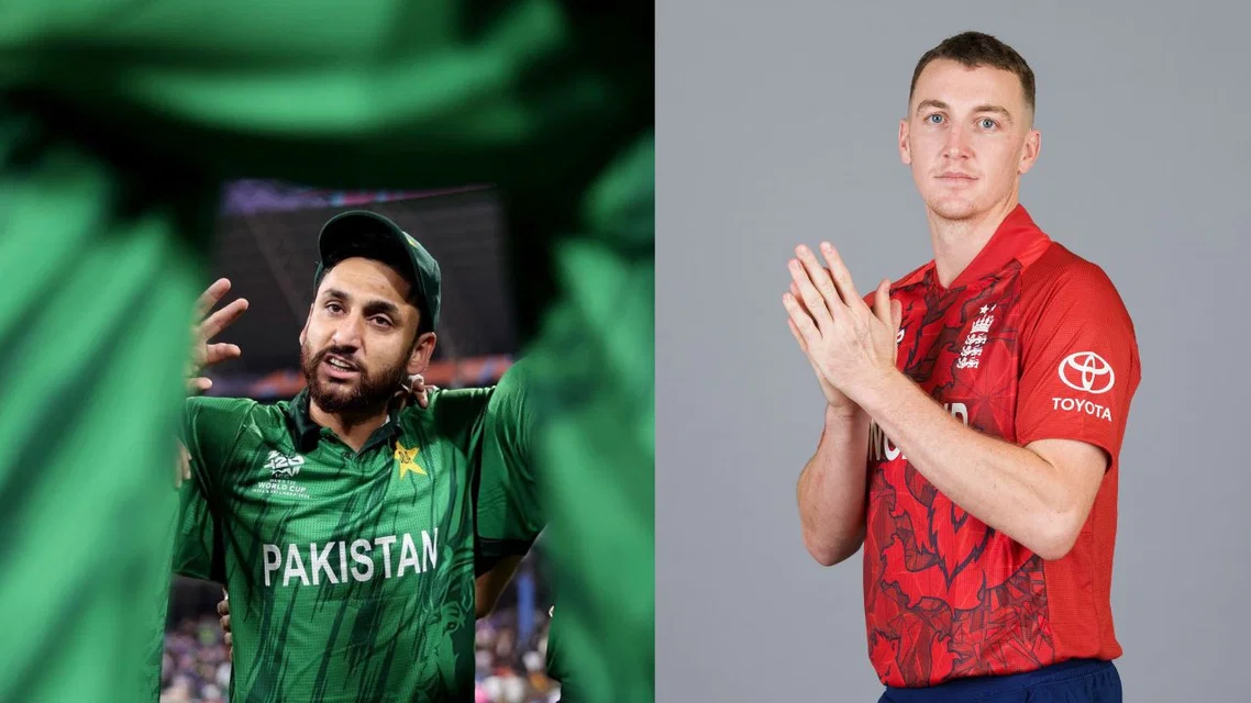 Salman Ali Agha and Harry Brook (Source:X)