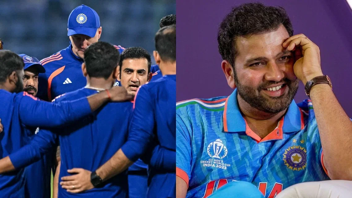 Team India with Rohit Sharma. Image Credits: X