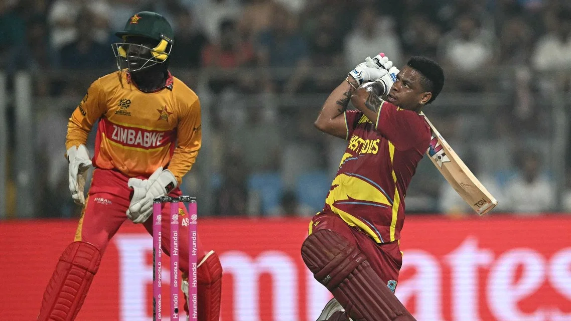 Shimron Hetmyer vs Zimbabwe (Source: AFP)
