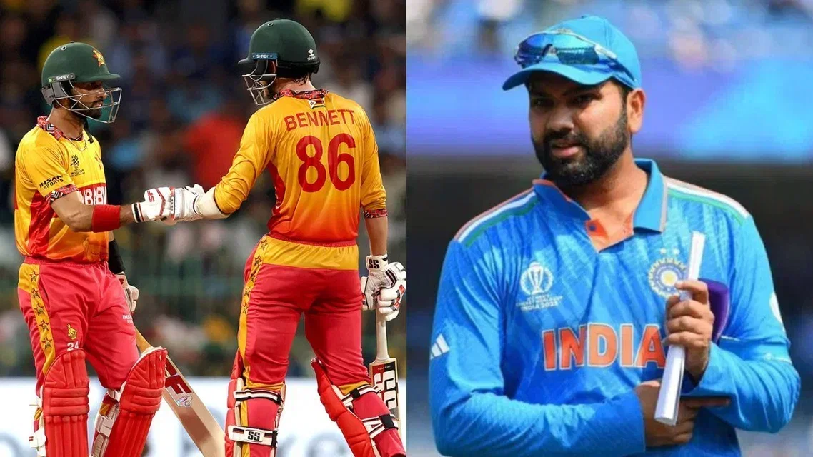 Zimbabwe batter goes past Rohit Sharma [Source: @ZimCricketv, @mufaddal_vohra/x]