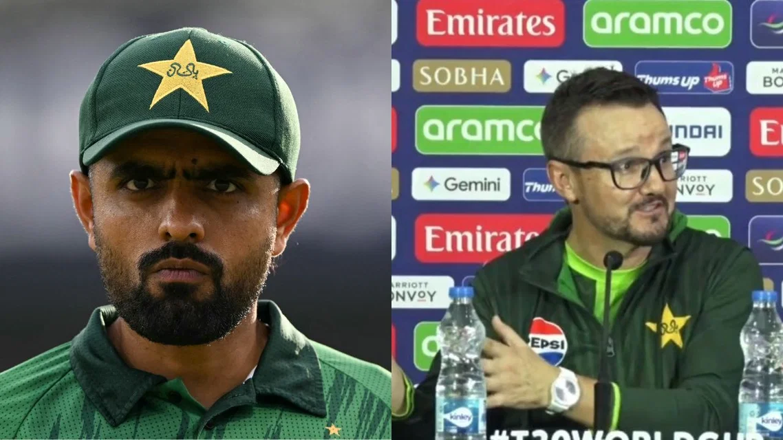 Babar Azam and Mike Hesson [Source: AFP, X]