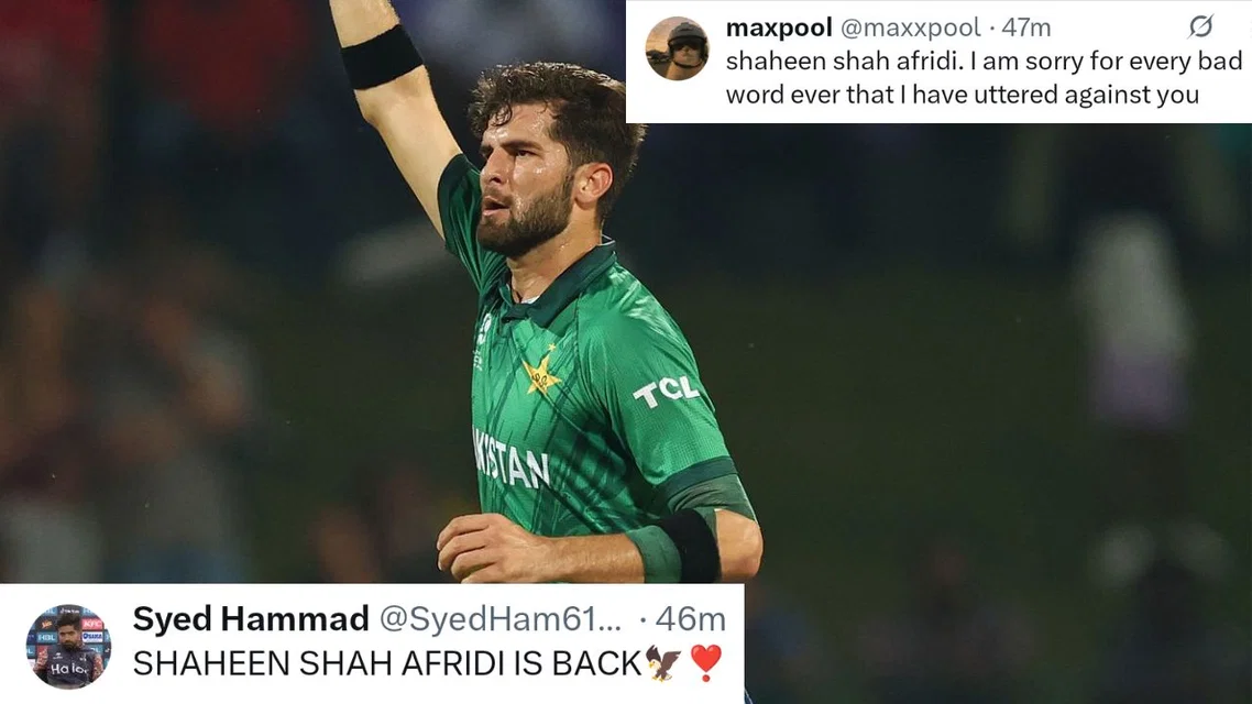 Shaheen Afridi vs England. [Source - AFP/X]