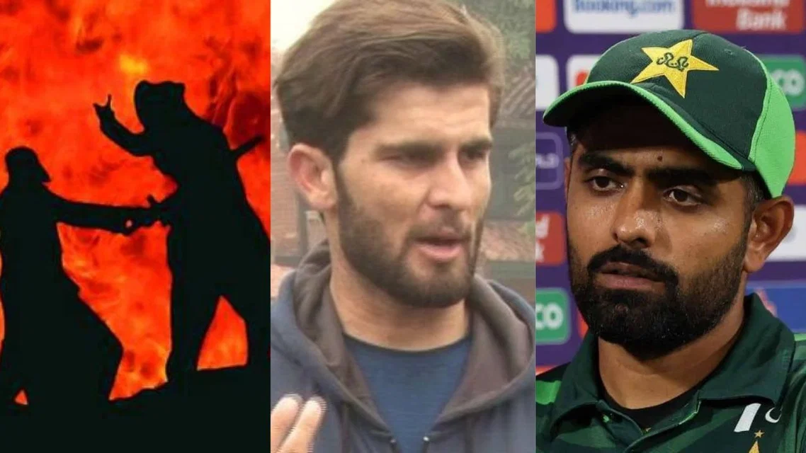 Shaheen Afridi (C) and Babar Azam (R) (Source: X)