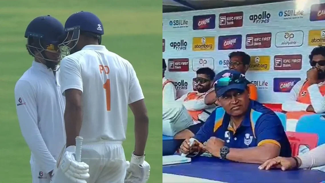 Paras Dogra hitting KV Aneesh [Source: @64MohsinKamal/x]