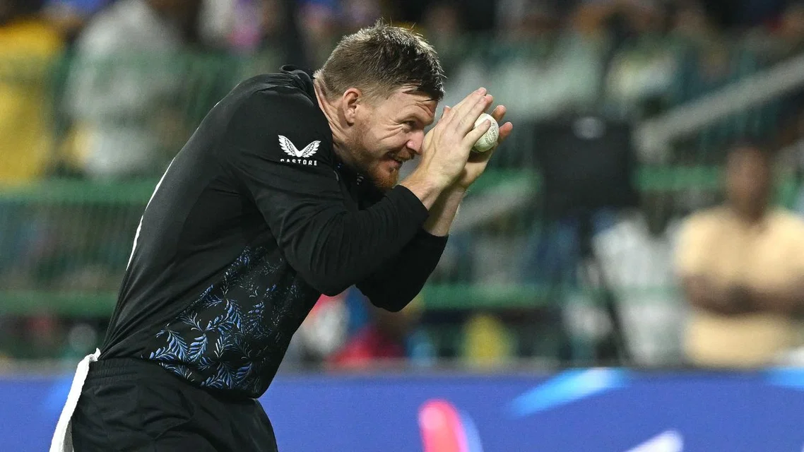 Glenn Phillips during T20 World Cup 2026 game against Sri Lanka (Source: AFP)&nbsp;