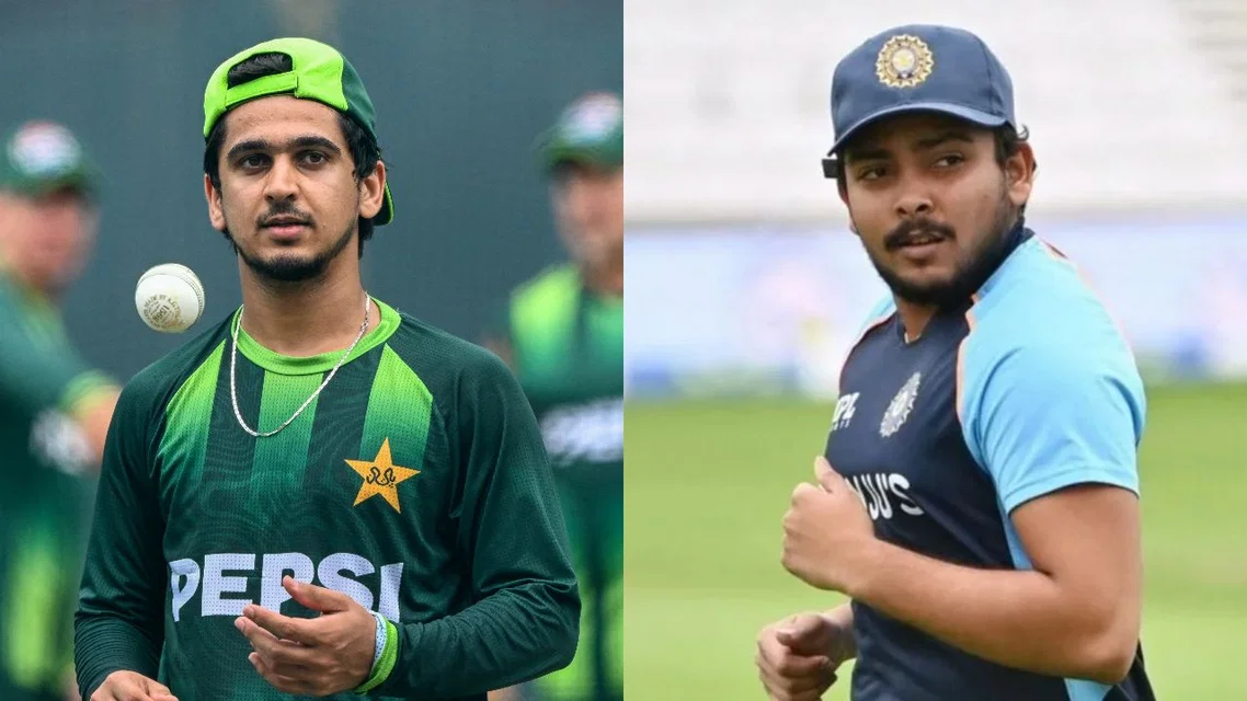 Saim Ayub (L) and Prithvi Shaw (R) (Source: AFP/X)&nbsp;