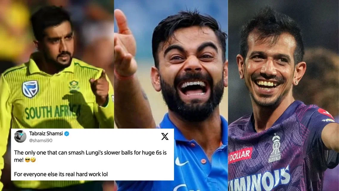 Tabraiz Shamsi Virat Kohli Yuzvendra Chahal. Image Credits: X