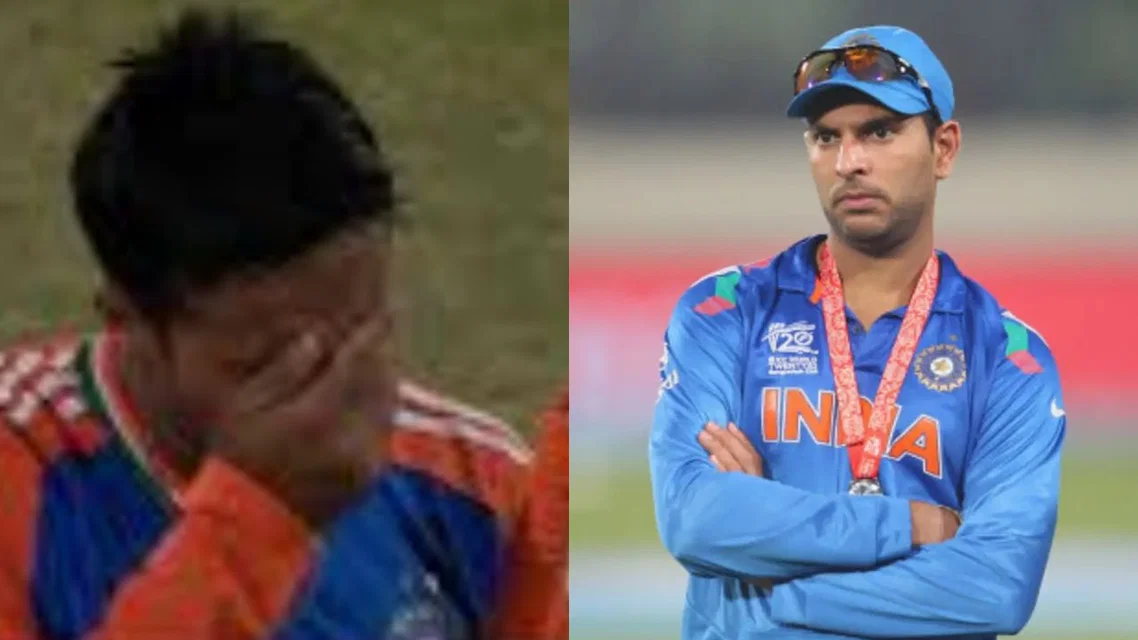 Abhishek Sharma reprimanded by Yuvraj Singh. Image Credits: X