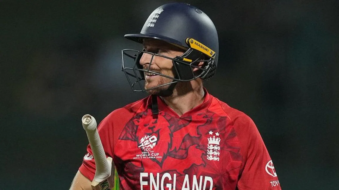 Jos Buttler scored 0(2) vs New Zealand [Source: Crex_live/X.com]