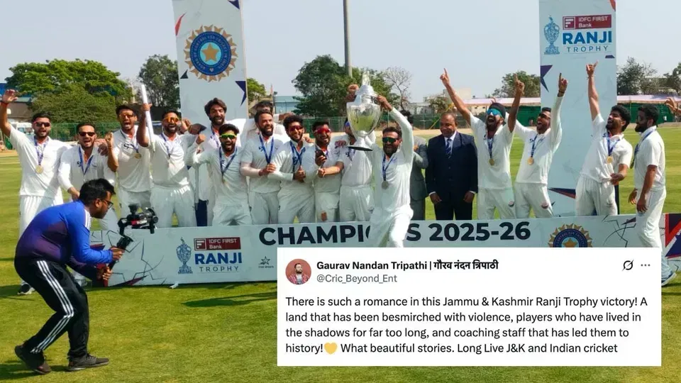 जम्मू और कश्मीर ने पहली बार रणजी खिताब जीता [स्रोत: @BCCI/X.com]