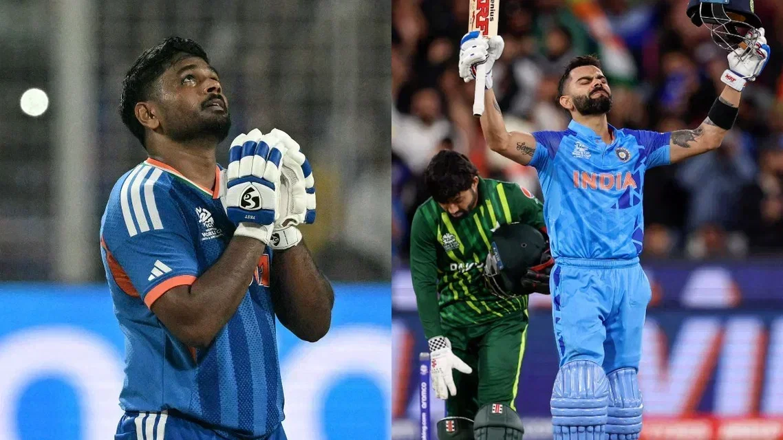 Sanju Samson (L) and Virat Kohli (R) (Source: AFP)&nbsp;