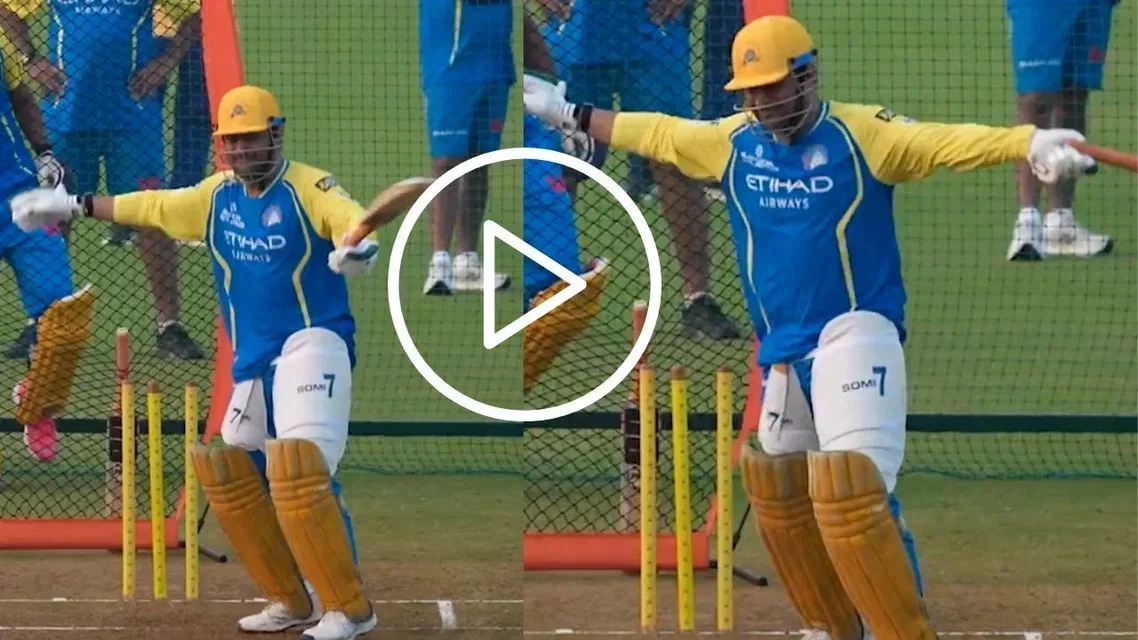MS Dhoni showcases dance moves in CSK training [Source: X]
