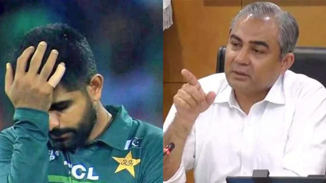 Babar Azam Mohsin Naqvi. Image Credits: X