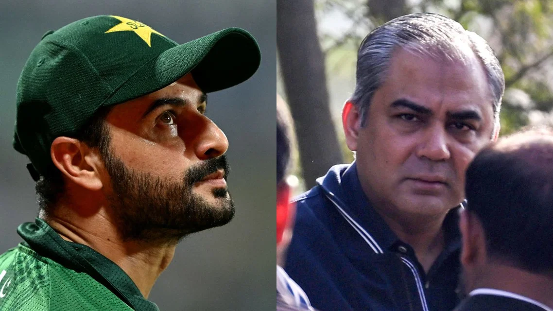 Sahibzada Farhan (L) and Mohsin Naqvi (R) (Source: AFP)&nbsp;