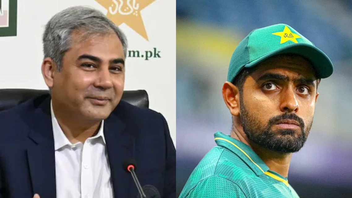 Babar Azam and Mohsin Naqvi - (Source: X.com)