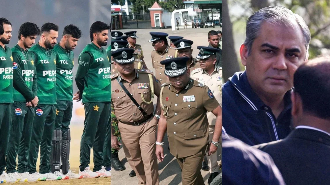 Pakistan Team with Mohsin Naqvi In Sri Lanka for T20 World Cup. Image Credits: X