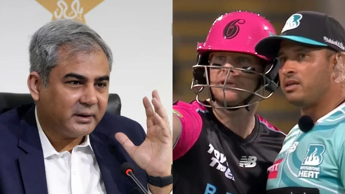 Mohsin Naqvi Steve Smith for PSL. Image Credits: X