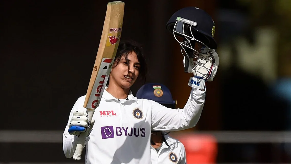 Smriti Mandhana's first-ever pink ball hundred (Source: @KKRiders/x.com)