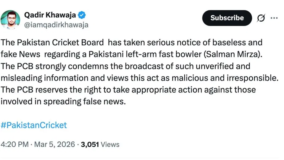 Qafir Khawaja Tweet (Source: X)