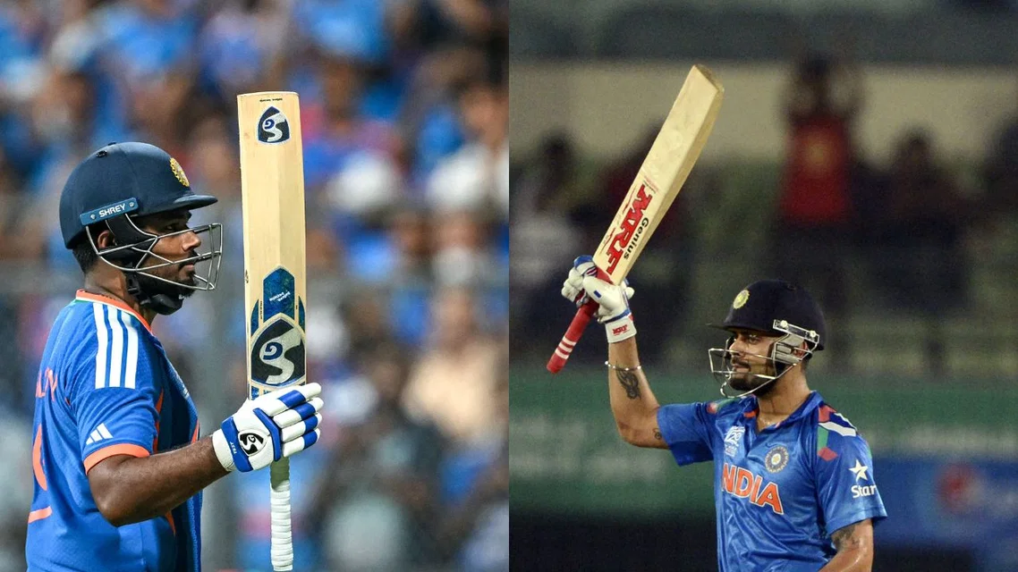 Sanju Samson and Virat Kohli at Wankhede Stadium during T20 World Cup 2026 & 2016 (Source: AFP)